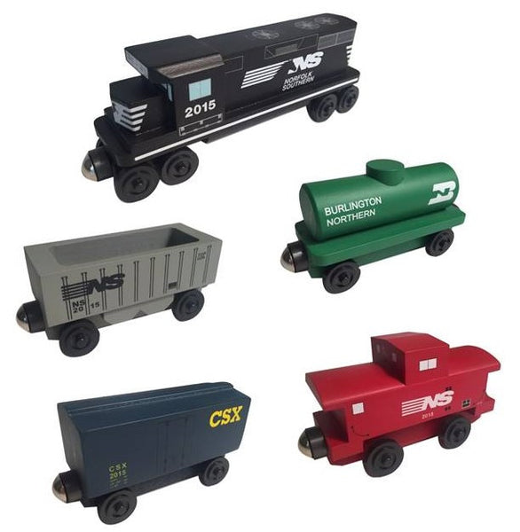 Whittle Shortline Railroad Norfolk Southern 5 pc. Railway Set Wooden Toy Train