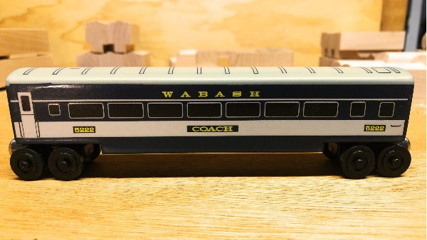 Wabash Cannonball Passenger Coach Wooden Toy Train by Whittle Shortline Railroad
