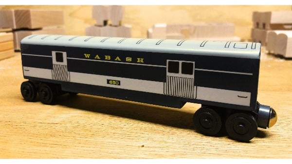 Wabash Cannonball Baggage Car Wooden Toy Train by Whittle Shortline Railroad