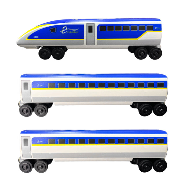 Eurostar Bullet Train 3pc Set – The Whittle Shortline Railroad - Wooden ...