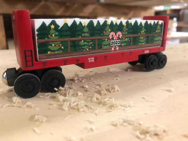 2022 Whittle Christmas Tree Lumber Car Wooden Toy Train