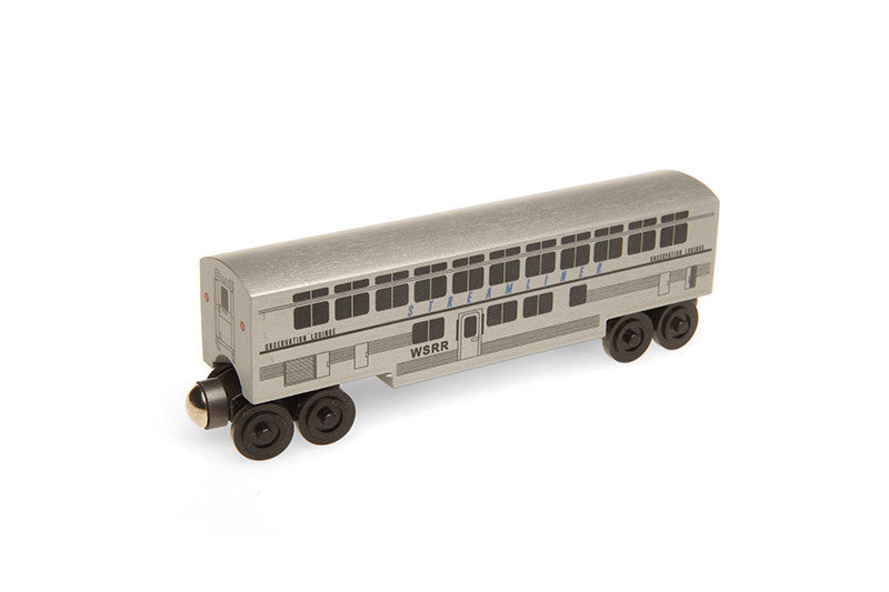 Whittle Shortline Railroad Streamliner Observation Coach Wooden Toy Train