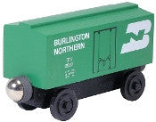Whittle Shortline Railroad Burlington Northern Boxcar Wooden Toy Train