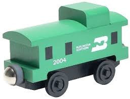 Whittle Shortline Railroad Burlington Northern Caboose Wooden Toy Train