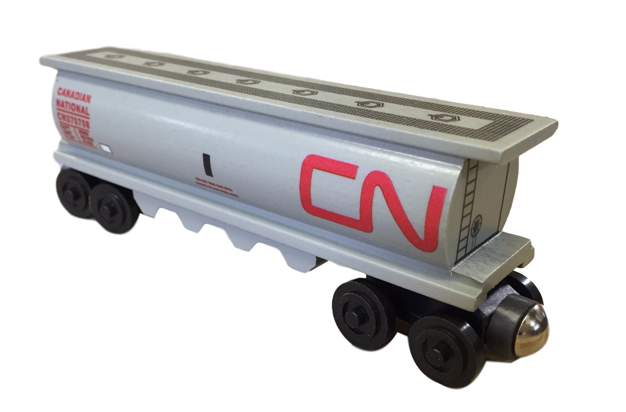 Whittle Shortline Railroad Canada National Gray Cylinder Hopper Wooden Toy Train