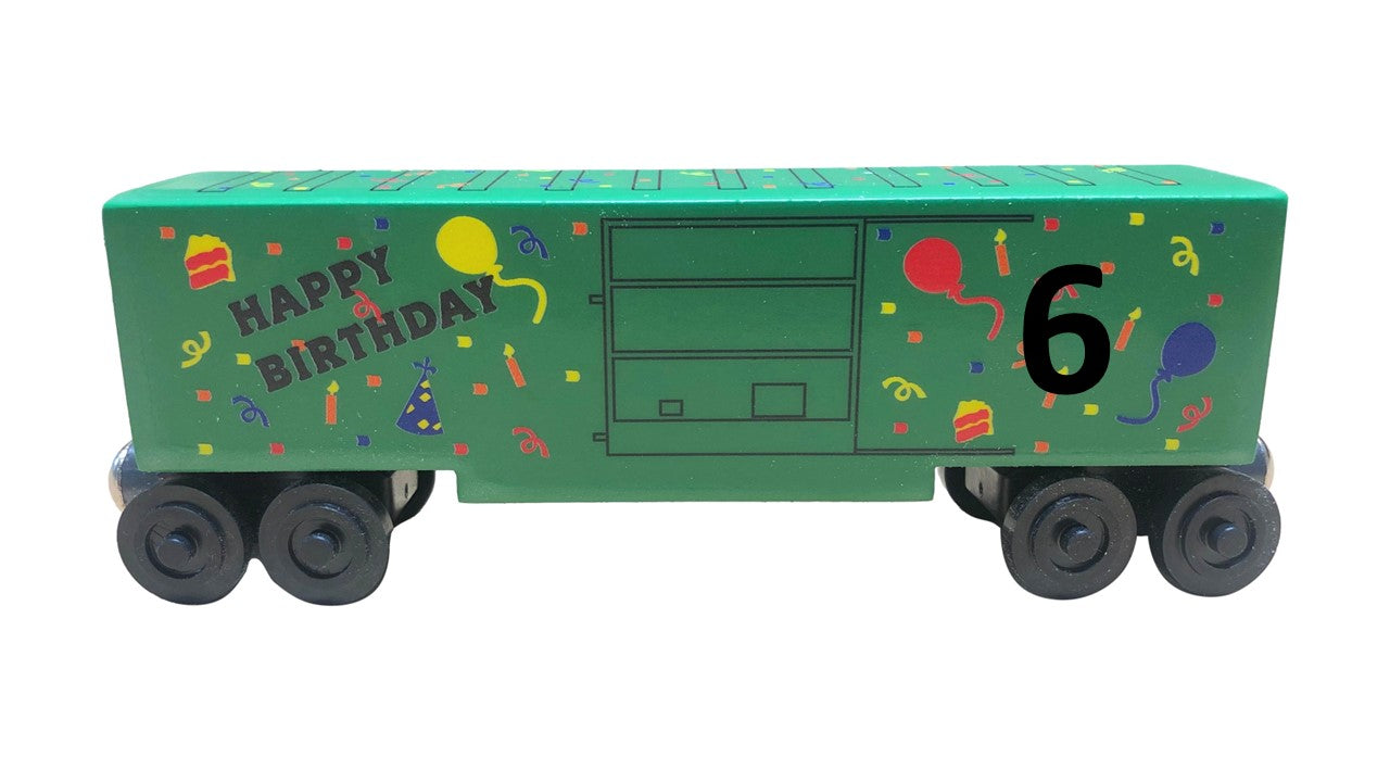 Personalized Birthday Toy Train Boxcar by Whittle Shortline Railroad