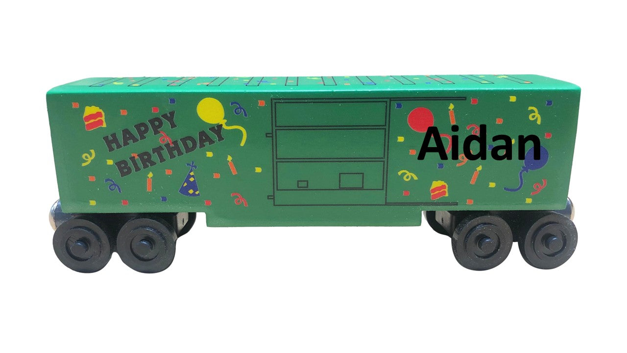 Personalized Birthday Toy Train Boxcar by Whittle Shortline Railroad