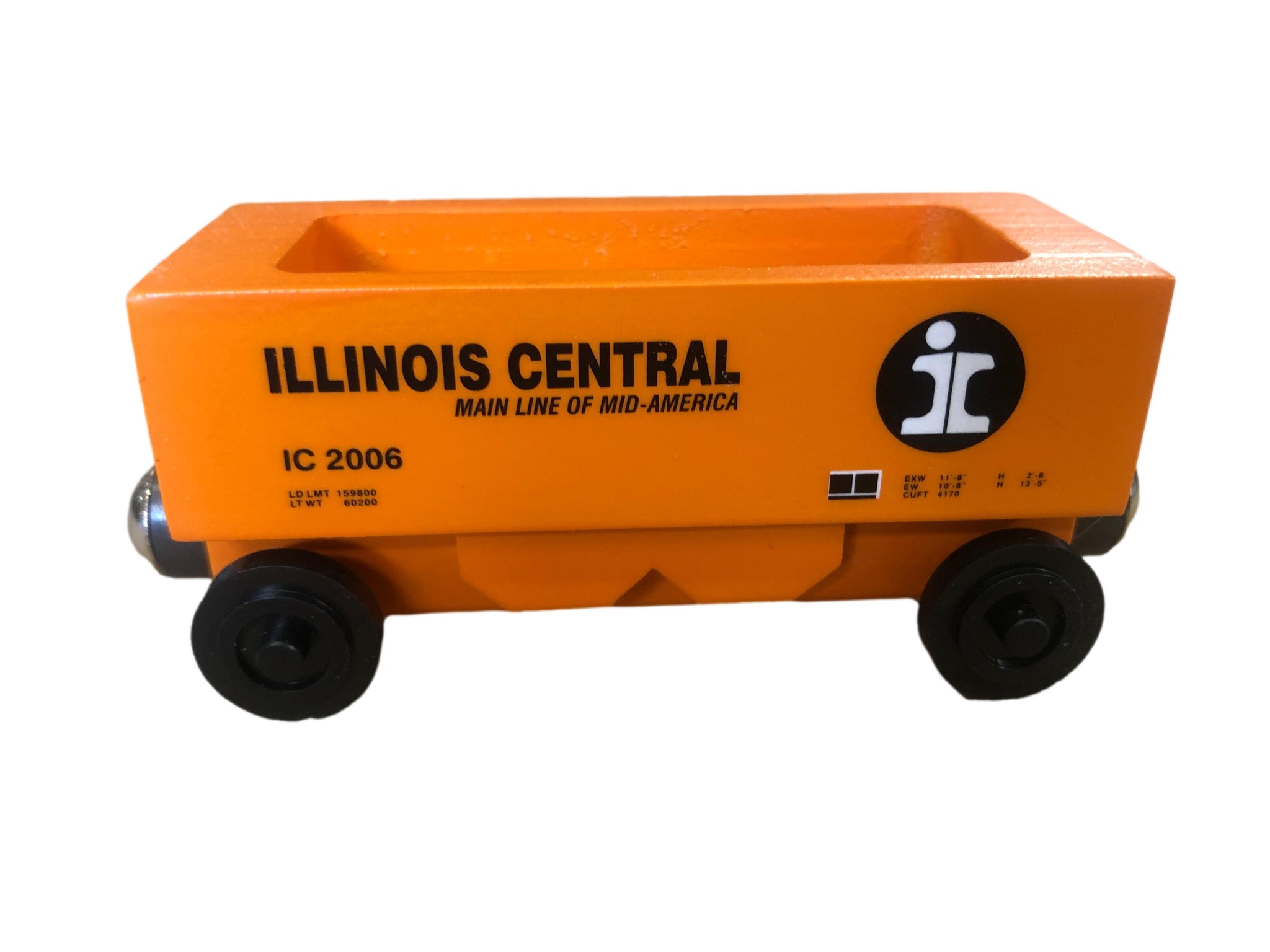 Illinois Central 3" Hopper Car by Whittle Shortline Railroad
