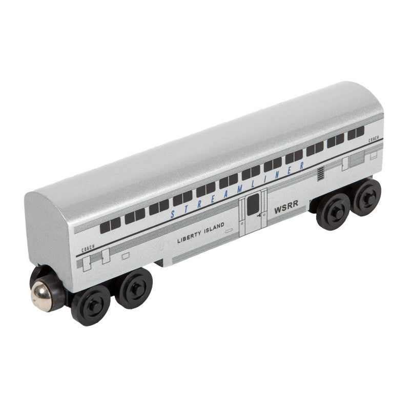 Whittle Shortline Railroad Streamliner Liberty Island Passenger Coach Wooden Toy Train