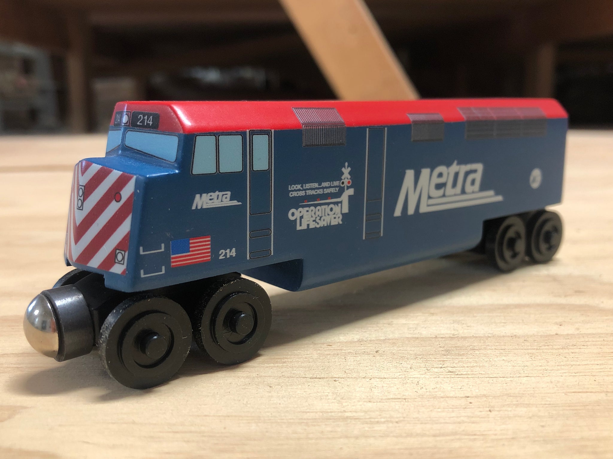 Metra Blue Operation Lifesaver F-40 Engine Toy Train by Whittle Shortline Railroad