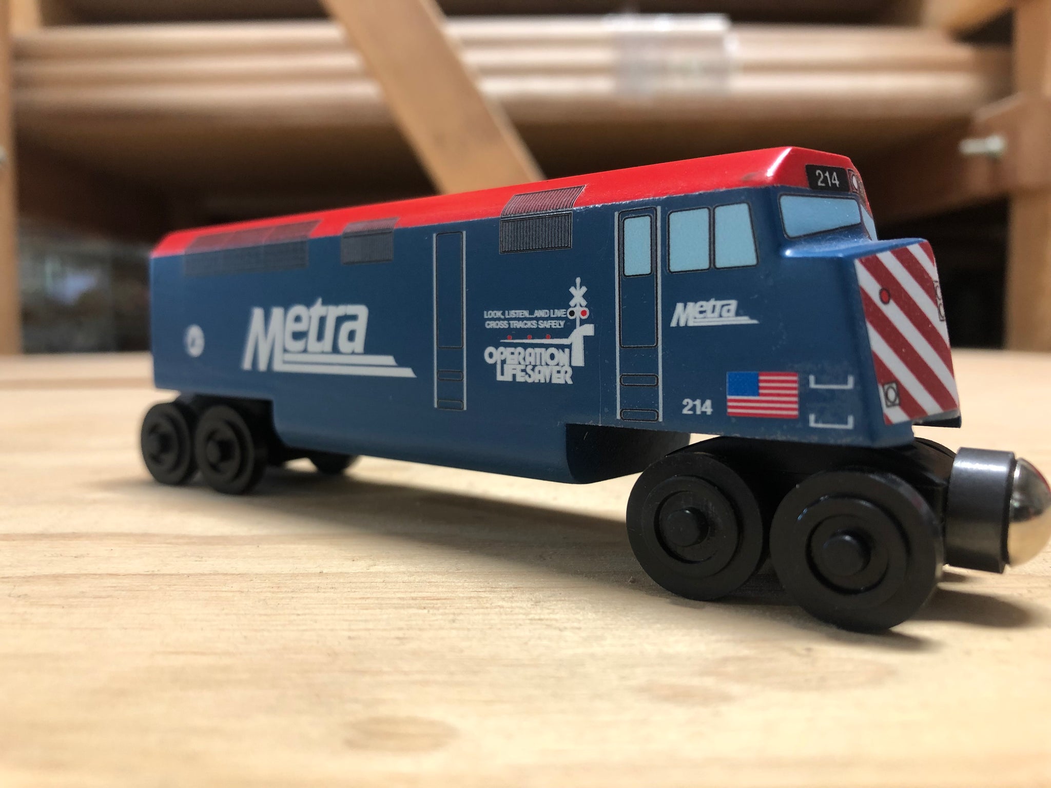 Metra Blue Operation Lifesaver F-40 Engine Toy Train by Whittle Shortline Railroad