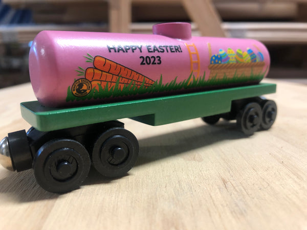 2023 Easter Wooden Toy Train Tanker Car by Whittle Shortline Railroad!