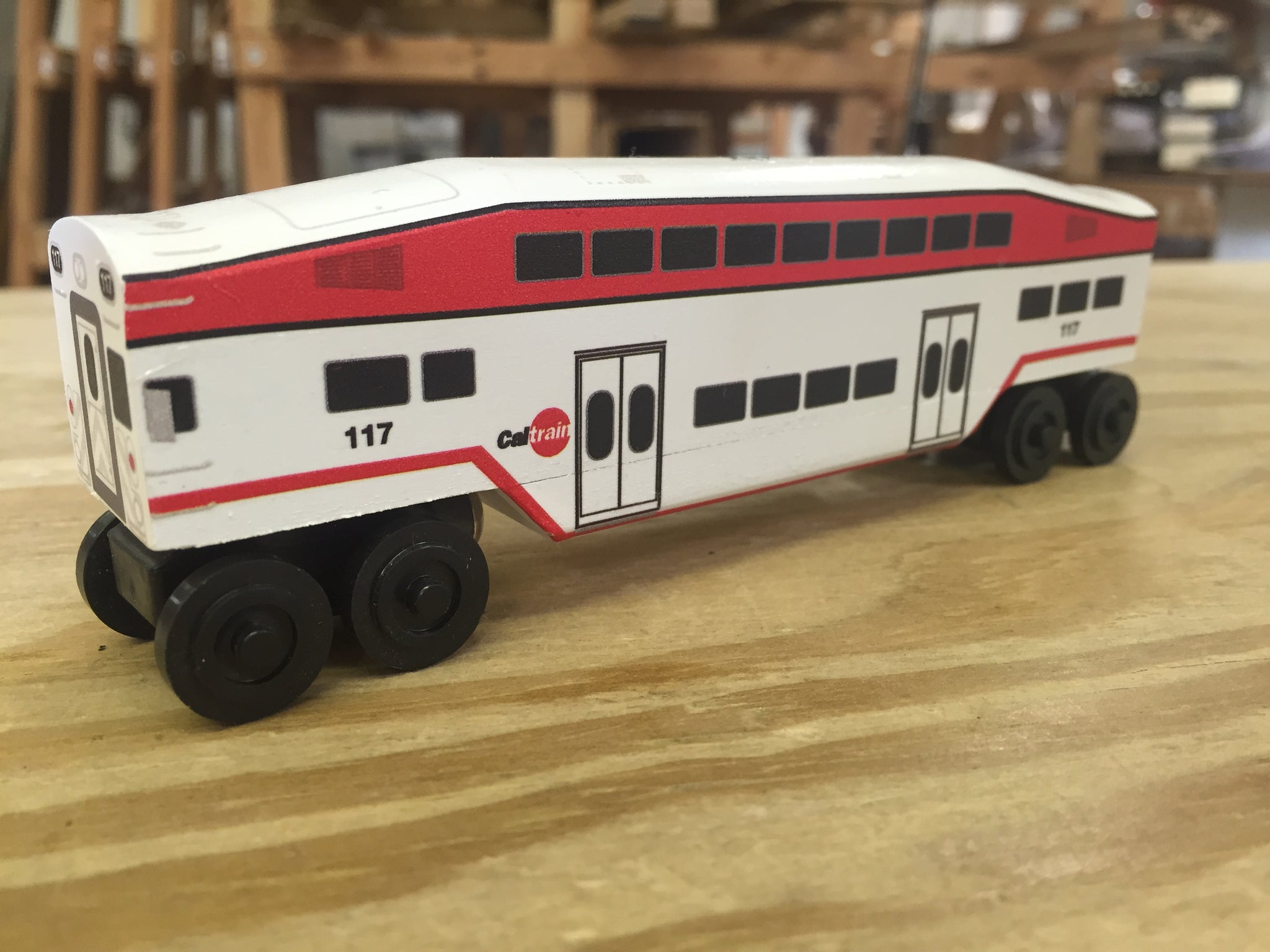 Caltrain Bombardier Passenger Cab Wooden Toy Train