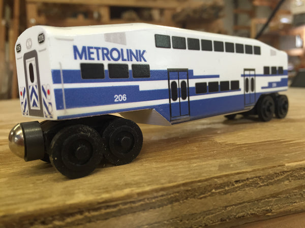 Metrolink Bombardier Passenger Cab Wooden Toy Train