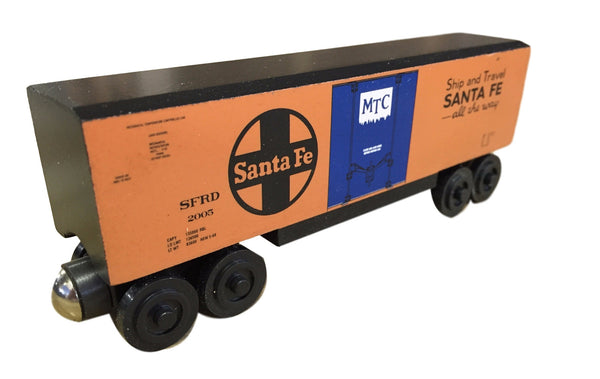 Whittle Shortline Railroad Santa Fe Hi-Cube Boxcar Wooden Toy Train