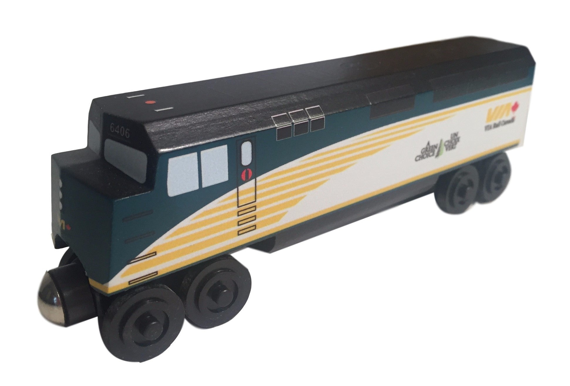 Whittle Shortline Railroad VIA F-40 Engine Wooden Toy Train