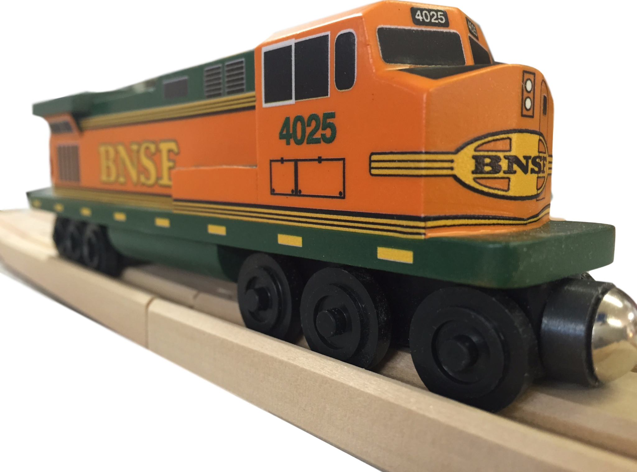 Whittle Shortline Railroad BNSF Pumpkin C-44 Diesel Engine Wooden Toy Train
